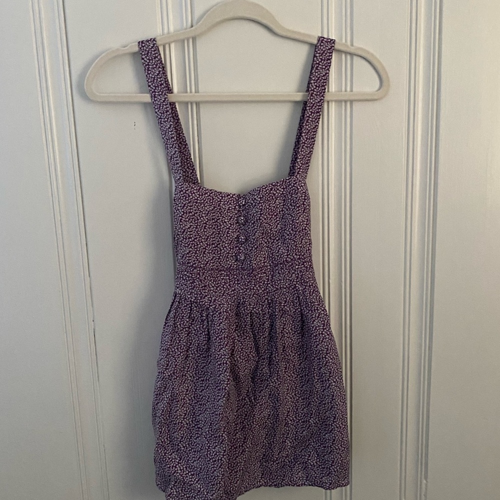 J. Crew purple floral white detail 100% silk camisole size 0
